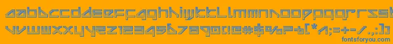 フォントdeltaraychrome – オレンジの背景に青い文字