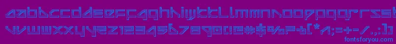 フォントdeltaraychrome – 紫色の背景に青い文字