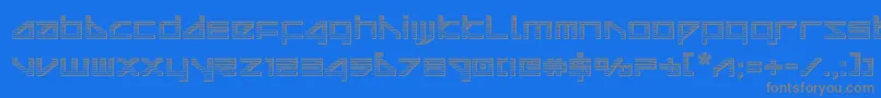 フォントdeltaraychrome – 青い背景に灰色の文字