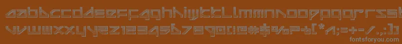 フォントdeltaraychrome – 茶色の背景に灰色の文字