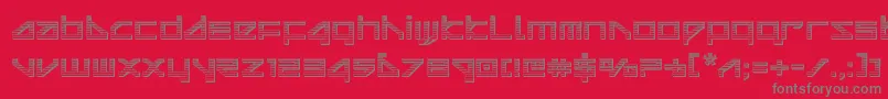 フォントdeltaraychrome – 赤い背景に灰色の文字