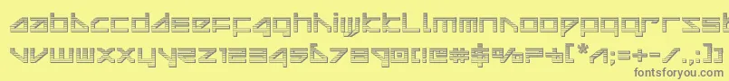 フォントdeltaraychrome – 黄色の背景に灰色の文字