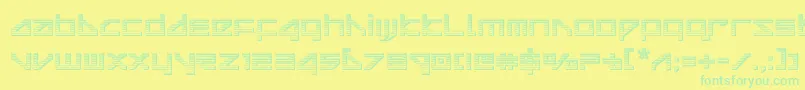 フォントdeltaraychrome – 黄色い背景に緑の文字