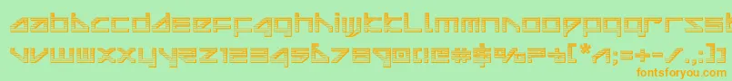 deltaraychrome Font – Orange Fonts on Green Background