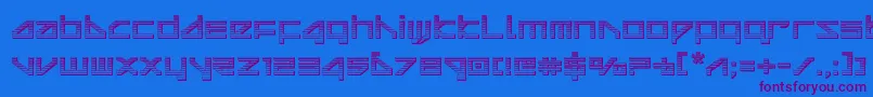 deltaraychrome Font – Purple Fonts on Blue Background