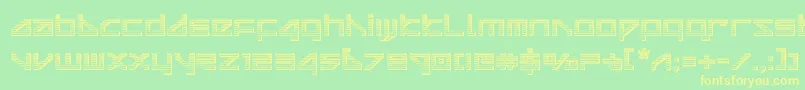 deltaraychrome Font – Yellow Fonts on Green Background