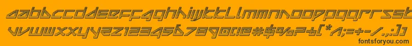 deltaraychromeital Font – Black Fonts on Orange Background