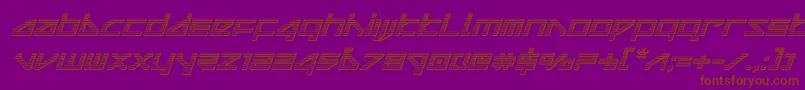 フォントdeltaraychromeital – 紫色の背景に茶色のフォント