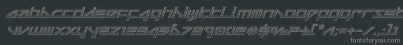 deltaraychromeital-fontti – harmaat kirjasimet mustalla taustalla