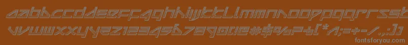 deltaraychromeital-fontti – harmaat kirjasimet ruskealla taustalla