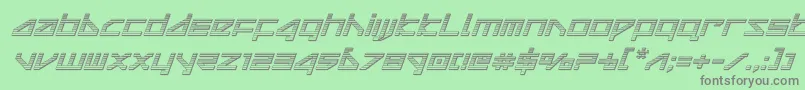 deltaraychromeital Font – Gray Fonts on Green Background