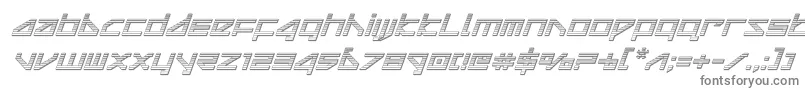 deltaraychromeital-fontti – harmaat kirjasimet valkoisella taustalla