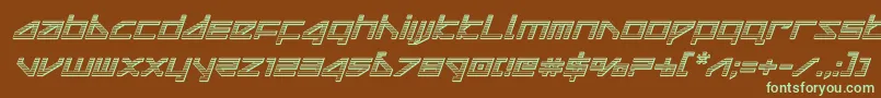 deltaraychromeital Font – Green Fonts on Brown Background