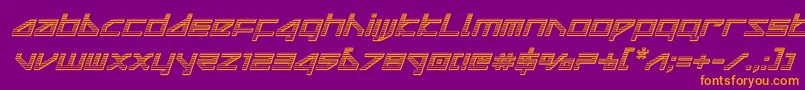 deltaraychromeital Font – Orange Fonts on Purple Background