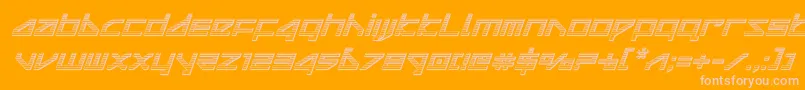 deltaraychromeital Font – Pink Fonts on Orange Background