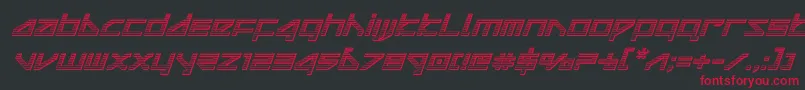 deltaraychromeital Font – Red Fonts on Black Background