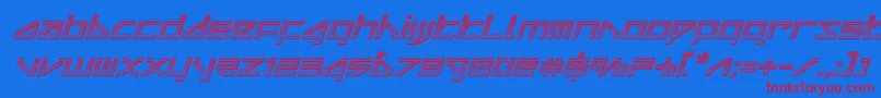 deltaraychromeital Font – Red Fonts on Blue Background