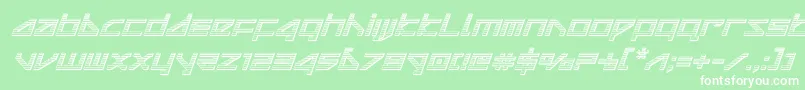 deltaraychromeital Font – White Fonts on Green Background