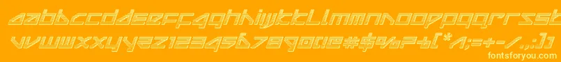 deltaraychromeital Font – Yellow Fonts on Orange Background