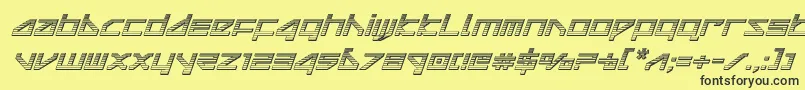 フォントdeltaraychromeital – 黒い文字の黄色い背景