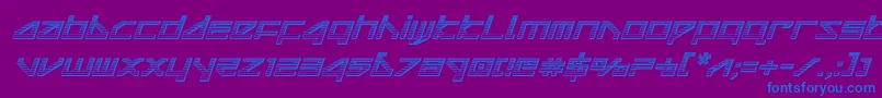 deltaraychromeital Font – Blue Fonts on Purple Background