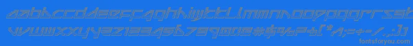 deltaraychromeital Font – Gray Fonts on Blue Background