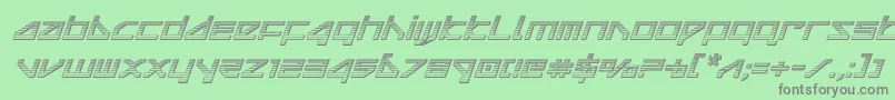 deltaraychromeital Font – Gray Fonts on Green Background