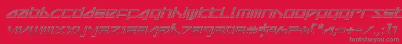 deltaraychromeital Font – Gray Fonts on Red Background