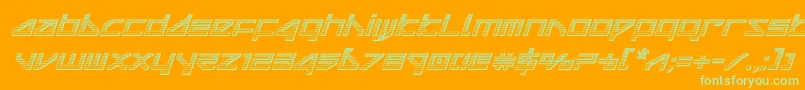 deltaraychromeital Font – Green Fonts on Orange Background