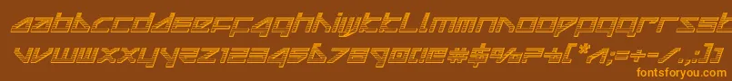 deltaraychromeital Font – Orange Fonts on Brown Background