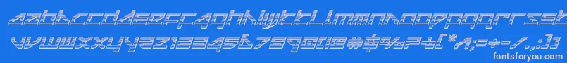 deltaraychromeital Font – Pink Fonts on Blue Background