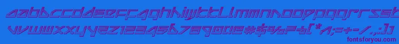deltaraychromeital Font – Purple Fonts on Blue Background