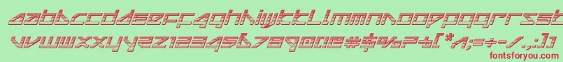 deltaraychromeital Font – Red Fonts on Green Background