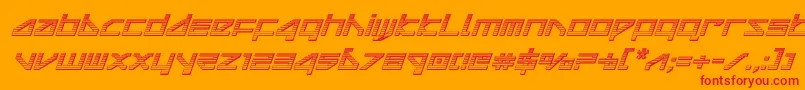 deltaraychromeital Font – Red Fonts on Orange Background