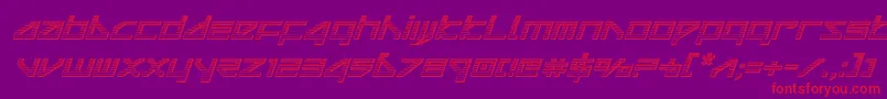 deltaraychromeital Font – Red Fonts on Purple Background