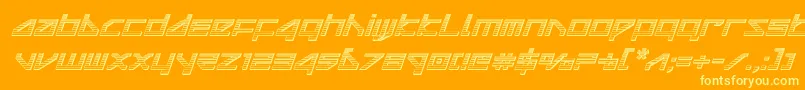 deltaraychromeital Font – Yellow Fonts on Orange Background
