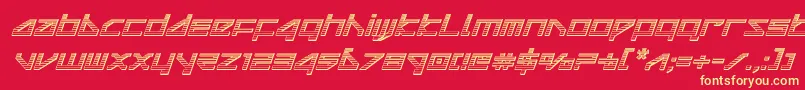 deltaraychromeital Font – Yellow Fonts on Red Background