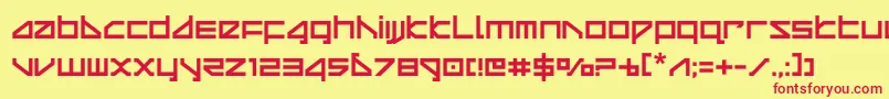 deltaraycompact Font – Red Fonts on Yellow Background