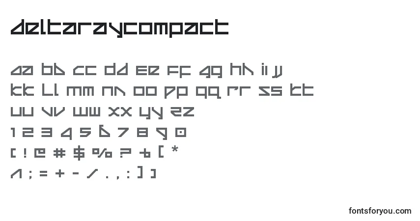 A fonte Deltaraycompact (124880) – alfabeto, números, caracteres especiais