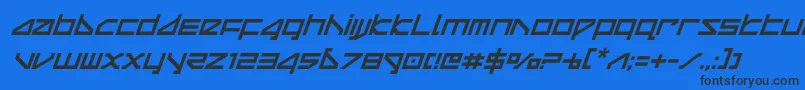 deltaraycompactital Font – Black Fonts on Blue Background