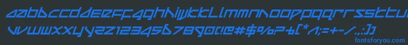 deltaraycompactital Font – Blue Fonts on Black Background