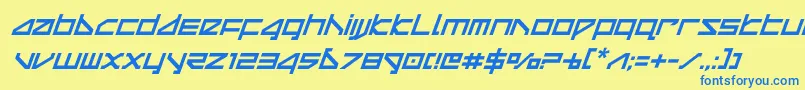 deltaraycompactital Font – Blue Fonts on Yellow Background