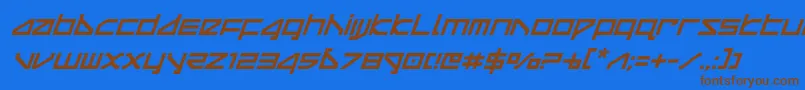 deltaraycompactital Font – Brown Fonts on Blue Background