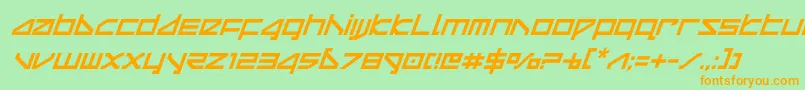 deltaraycompactital Font – Orange Fonts on Green Background