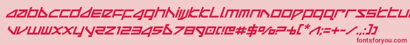 deltaraycompactital Font – Red Fonts on Pink Background