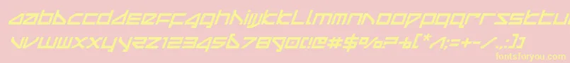 deltaraycompactital Font – Yellow Fonts on Pink Background