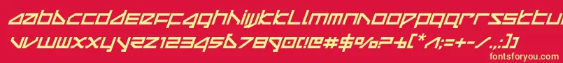 deltaraycompactital Font – Yellow Fonts on Red Background