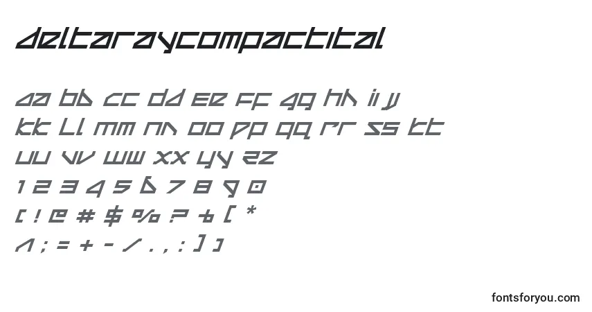 Schriftart Deltaraycompactital (124882) – Alphabet, Zahlen, spezielle Symbole