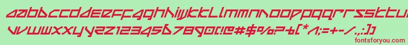 deltaraycompactital Font – Red Fonts on Green Background