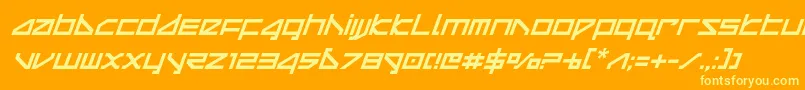 deltaraycompactital Font – Yellow Fonts on Orange Background